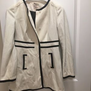 Cream and black winter coat